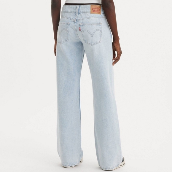Levi's SuperLow Loose Fit Jeans Baggy Size 31 X 32 Wide Leg Light Wash Low Rise - Picture 2 of 16
